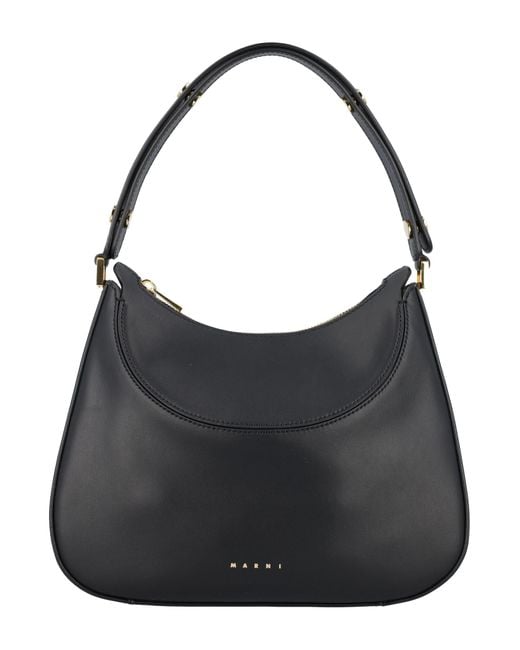 Marni Leather Milano Bag in Black | Lyst