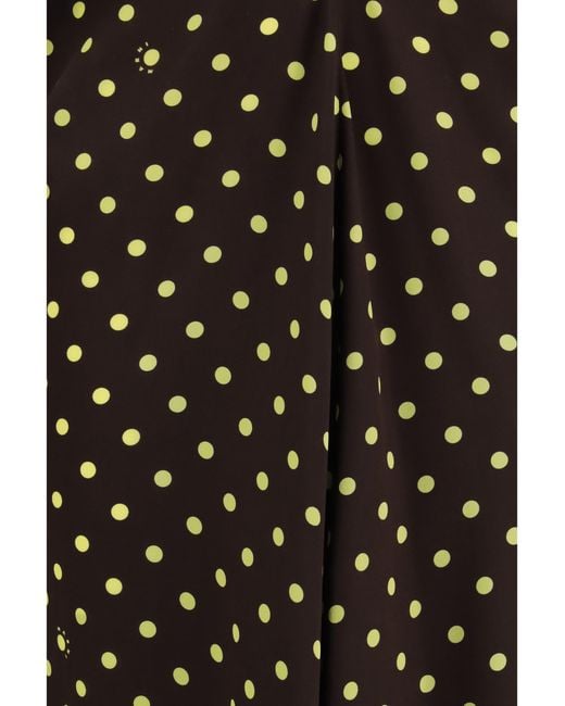 Marni Brown Printed Polka Dot Crepe Dress Silk; Nylon