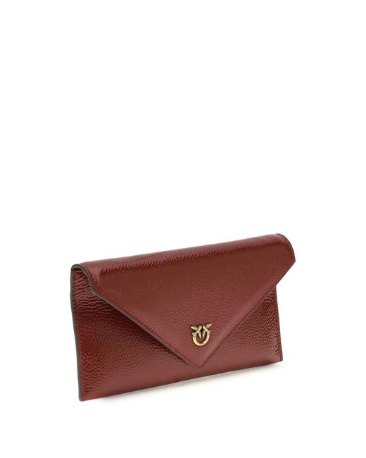 Pinko Red Love Birds Clutch Bag Calf Leather Bos Taurus Clutches
