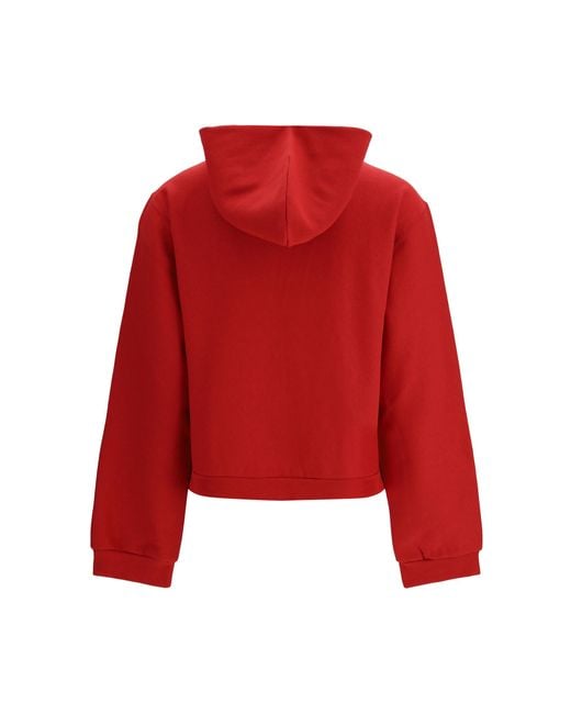 Balenciaga Red Laurel Classic Zip-Up Hoodie Cotton Sweatshirts
