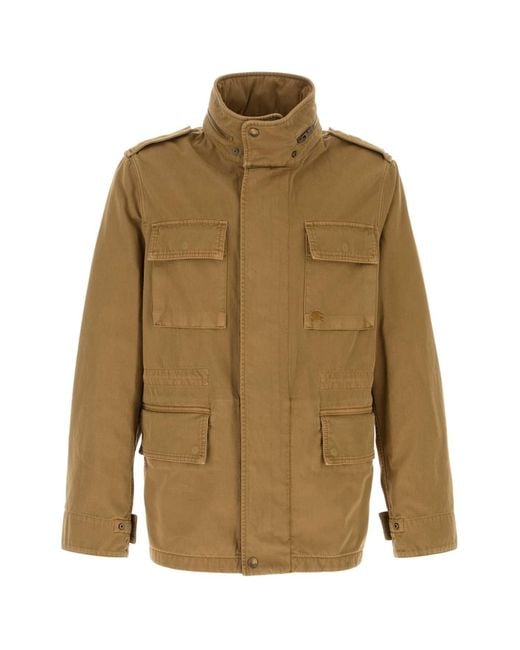 Burberry Green Camel Cotton Jacket for men