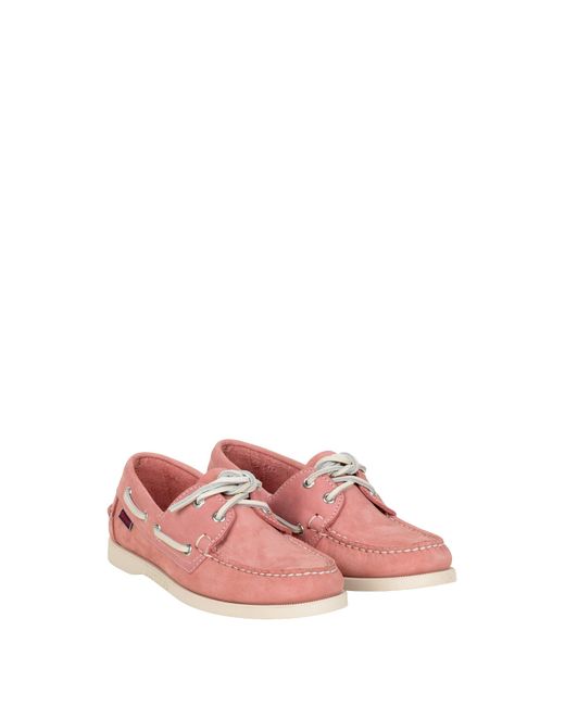 Sebago Women's Pink Flat Shoes Nubuck Leather Upper