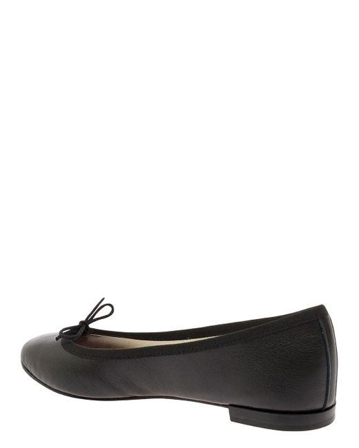 Repetto Black 'Cendrillon' Ballet Flats With Bow Detail