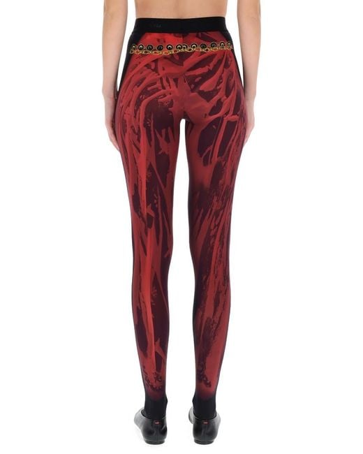 MARINE SERRE Red Wet Nuisette Leggings