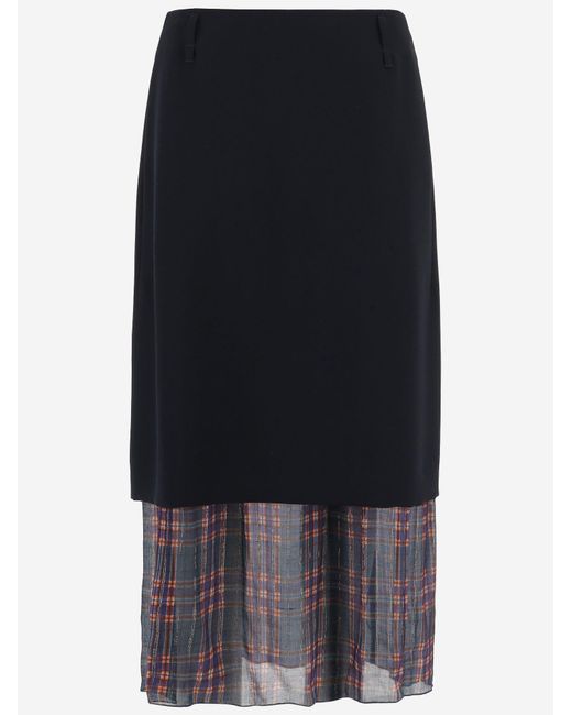 Dries Van Noten Blue Skirt Polyester