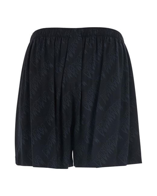Balenciaga Blue High-Waisted Shorts Viscose for men