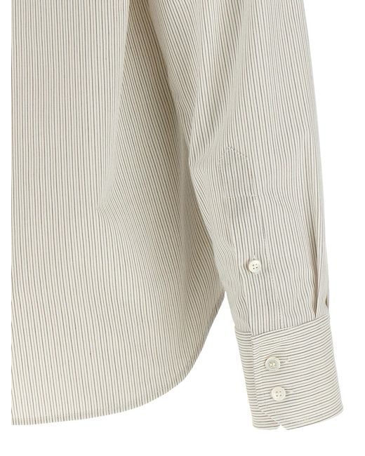 MM6 by Maison Margiela White Trompe Loeil Collar Shirt Cotton Shirt, Blouse