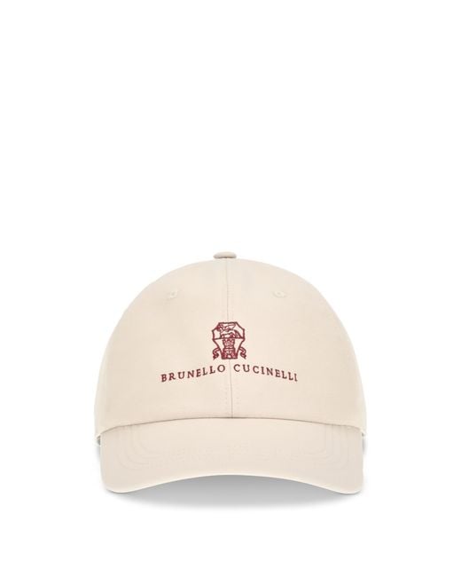 Brunello Cucinelli Natural Logoed Baseball Hat for men