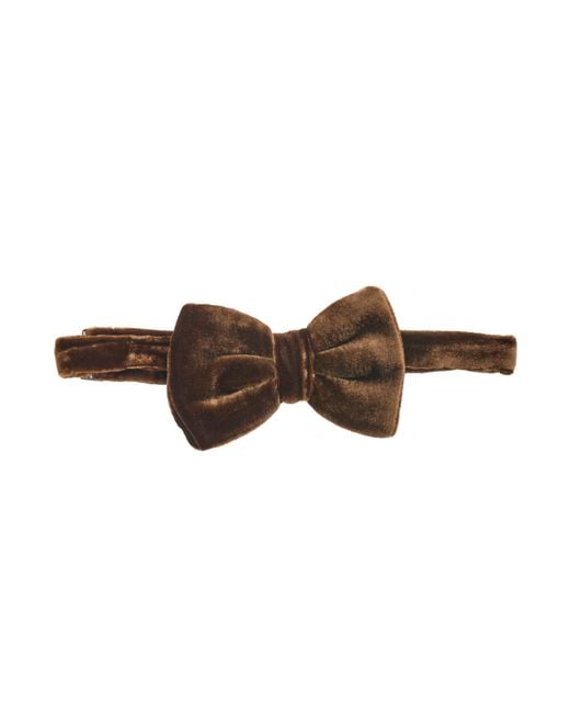 Emporio Armani Brown Smooth Viscose And Silk Velvet Bow Tie for men