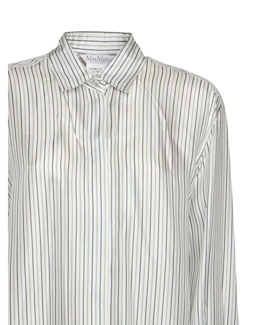 Max Mara White Monviso Striped Dress