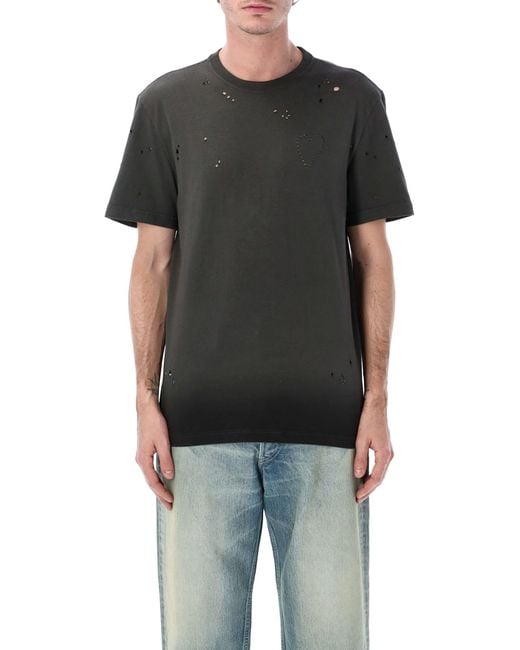 Golden Goose Deluxe Brand Black Distressed Heart T-Shirt for men