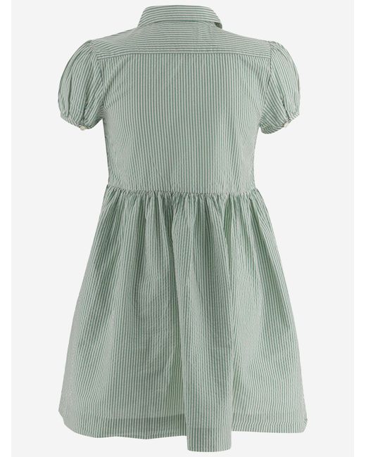 Polo Ralph Lauren Green Cotton Dress Smocked Body