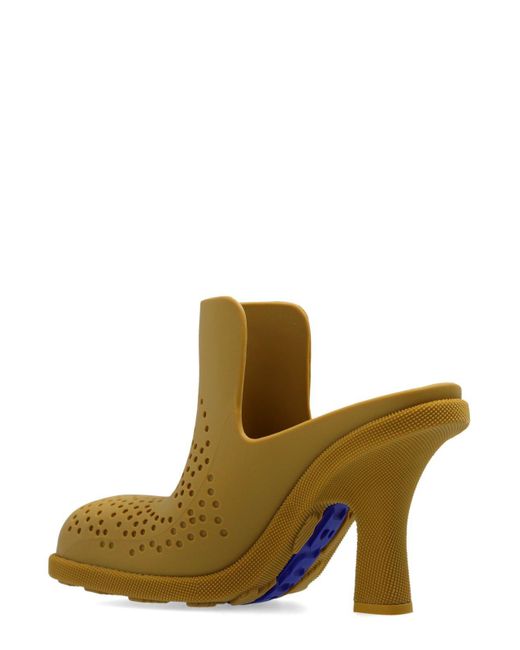Burberry Yellow Highland Perforated Detailed Mules