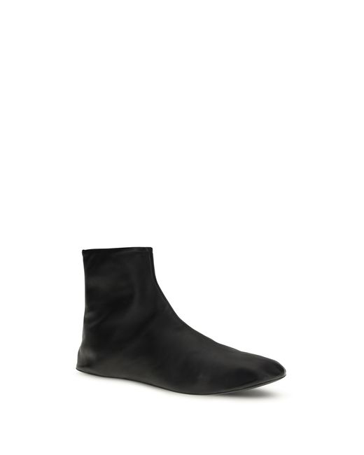 The Row Black Leather Ankle Boots Upper: Lambskin