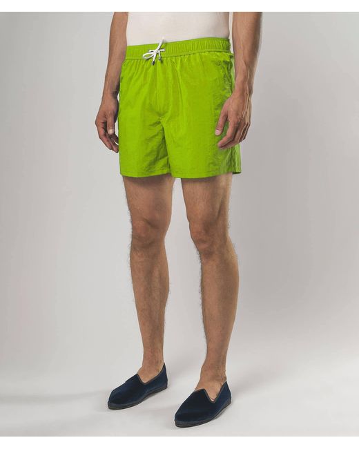 Larusmiani Green Swim Shorts Dorji Mare Swimming Trunks for men