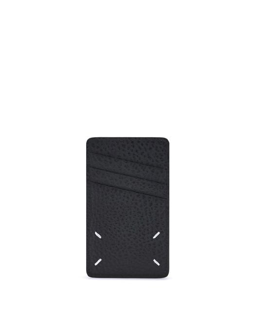 Maison Margiela Black Vertical Card Holder Calf Leather Bos Taurus Wallet for men