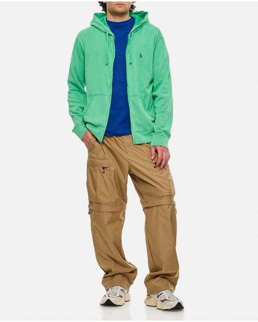 Polo Ralph Lauren Green Cotton Zipped Sweatshirt for men