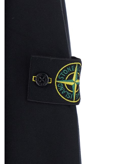 Stone Island Blue Crewneck Sweatshirt Cotton Sweatshirts for men