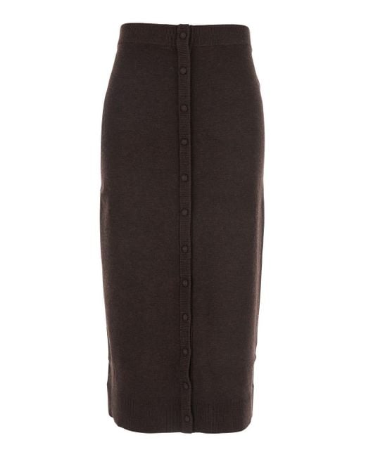Victoria Beckham Brown Skirt With Button Fastening