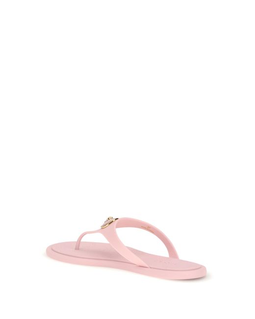Versace Pink Rubber Thong Sandals Pastel