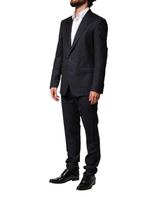 Dolce & Gabbana Black Wool Single Breasted 2 Piece Suit for men