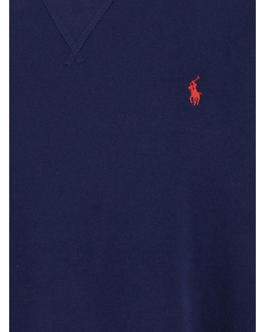 Polo Ralph Lauren Blue Sweatshirt With Embroidered Pony Logo for men