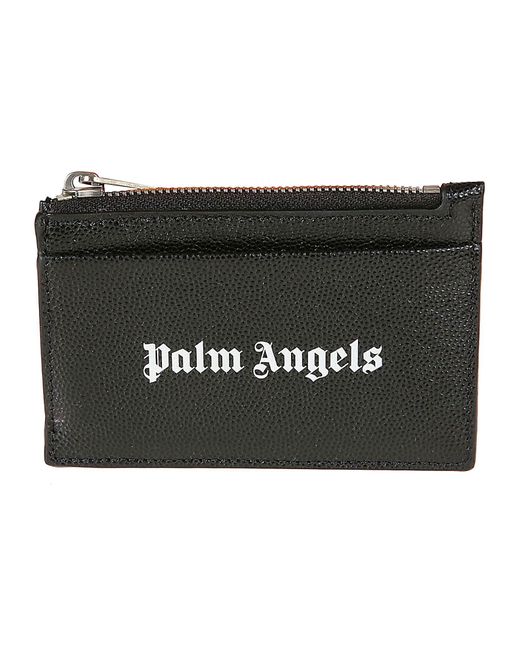 Palm Angels Black Zip Card Holder for men