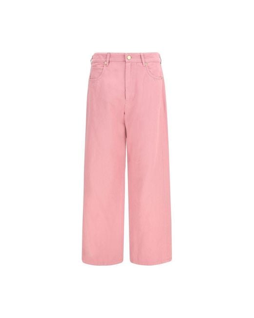 Max Mara Pink Cotton Casual Pants