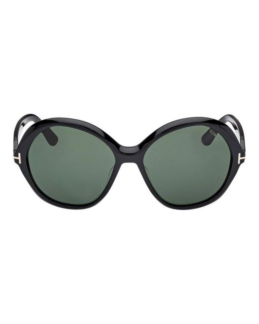 Tom Ford Brown Sunglasses Geometric Full Rim, Shiny Frame And Lens Ft128201N