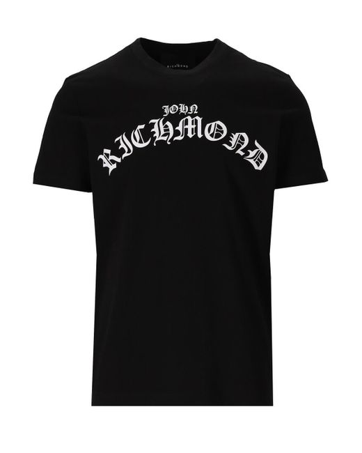 John Richmond Levadia Black T-shirt for Men | Lyst