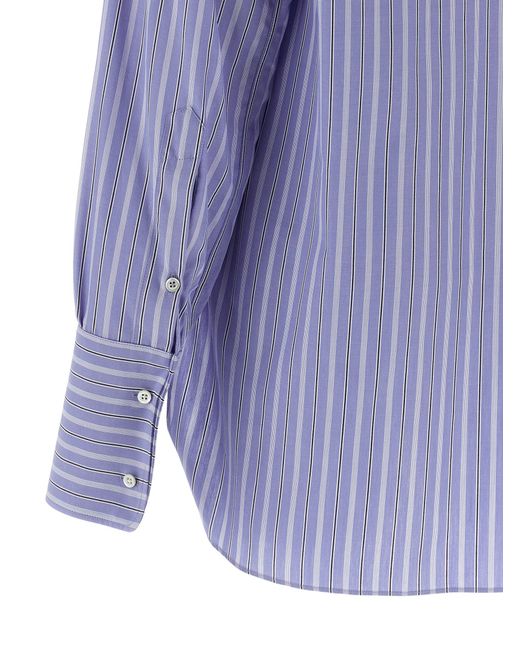 Maison Margiela Blue Striped Cotton Shirt