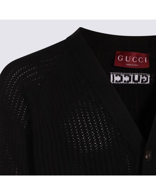 Gucci Black Cotton Knitwear for men