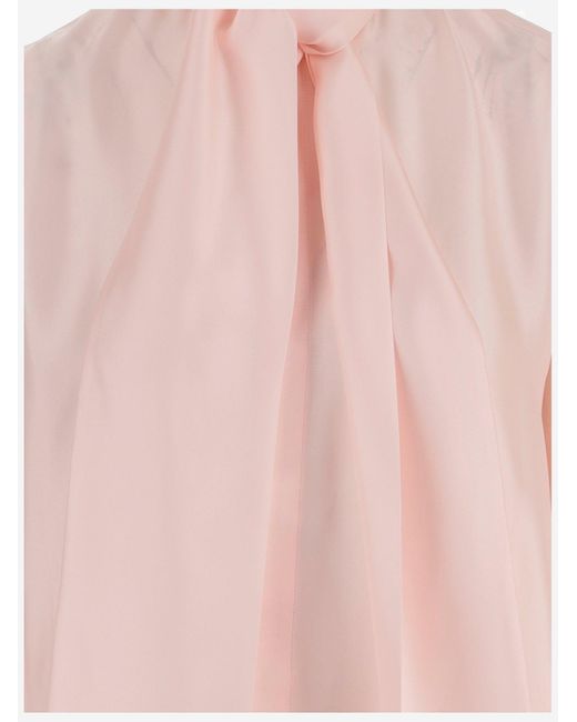Sa Su Phi Pink Silk Shirt With Bow