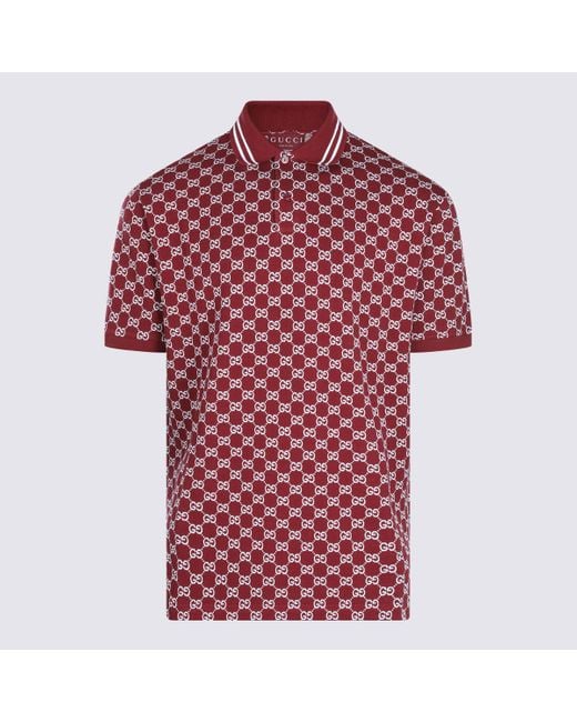 Gucci Red Ancora Cotton Polo Shirt for men
