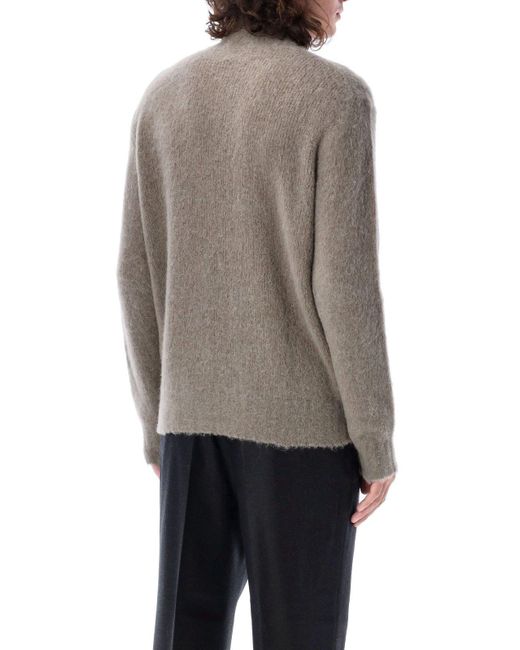 AMI Gray Ami Paris High Neck Sweater for men