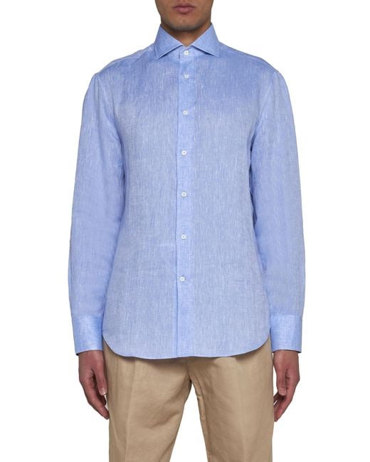 Brunello Cucinelli Blue Shirts for men