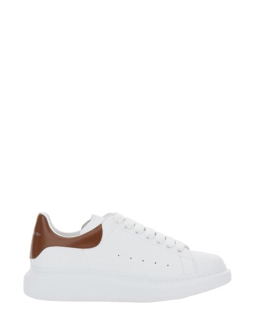 Alexander McQueen White Low-Top Sneakers With Chunky Sole And Contrasting Heel Tab for men