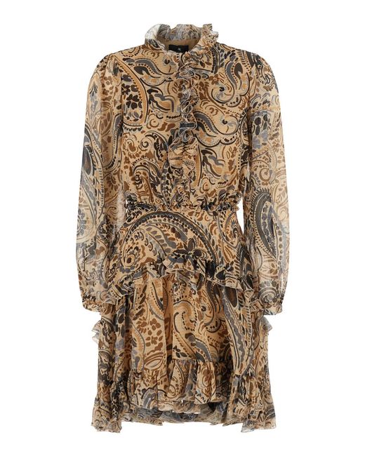Etro Natural Mini Dress Polyester