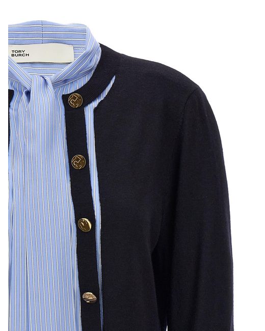 Tory Burch Blue Cut-out Cashfeel Sweater, Cardigans