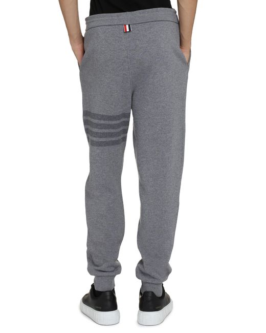 Thom Browne Gray Virgin Wool Track Pants Elastane for men
