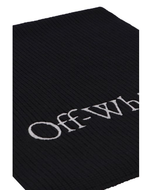 Off-White c/o Virgil Abloh Black Virgin Wool Scarf for men