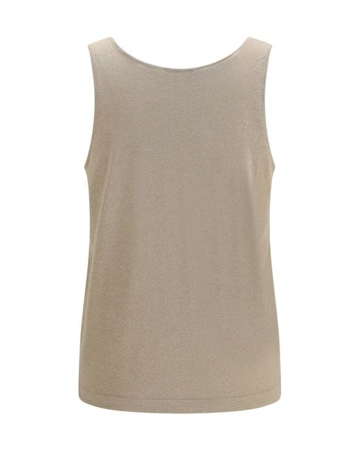 Brunello Cucinelli Natural Tank Top Luminous Knit