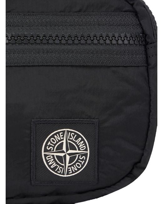 Stone Island Black Tech Fabric Belt Bag — Polyamide Backpacks for men