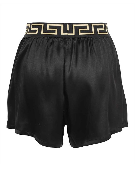 Versace Black Logo Print Swim Shorts