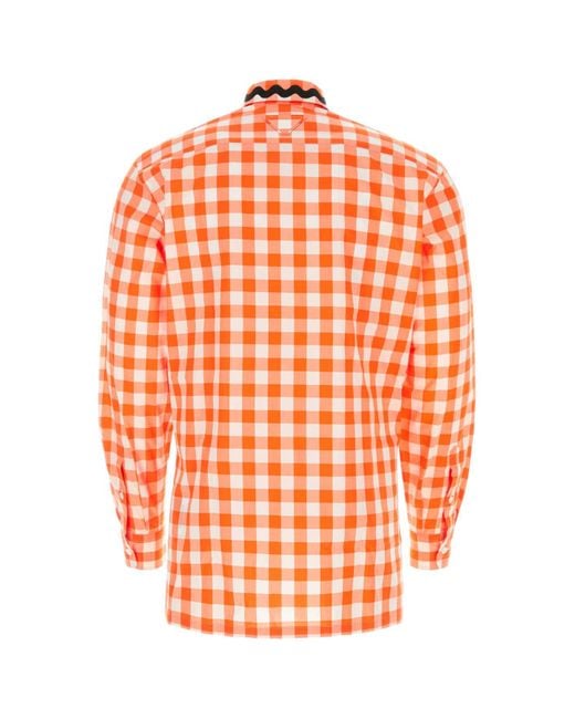Prada Orange Camicia for men