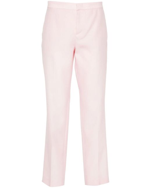 Fabiana Filippi Pink Light Virgin Wool-Silk Blend Trousers