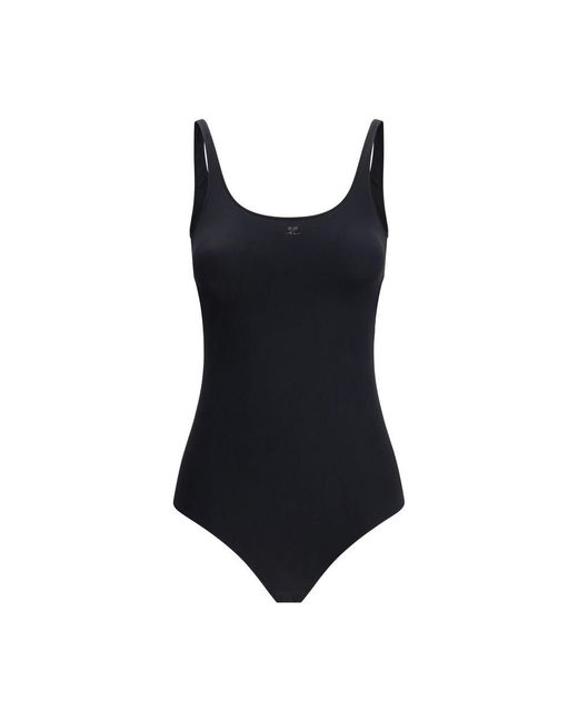 Courreges Black Elastane One-Piece Swimsuit