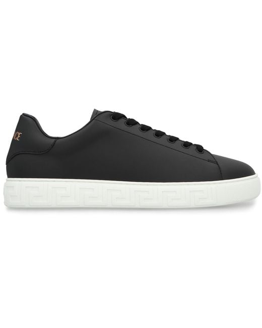 Versace Black Greca Low-Top Sneakers Nylon Trainers for men