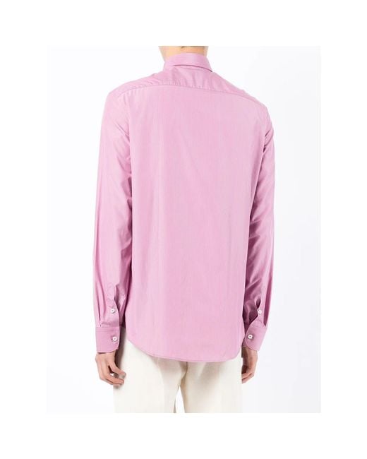 Ferragamo Pink Stripe-Print Shirt for men