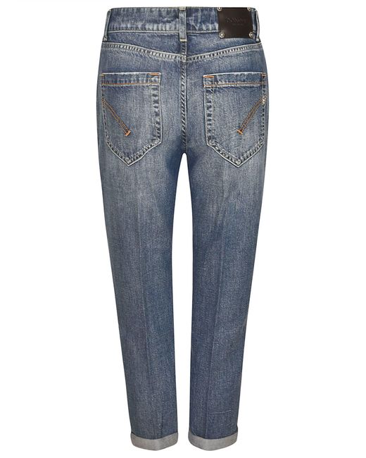 Dondup Blue Buttoned Cropped Jeans